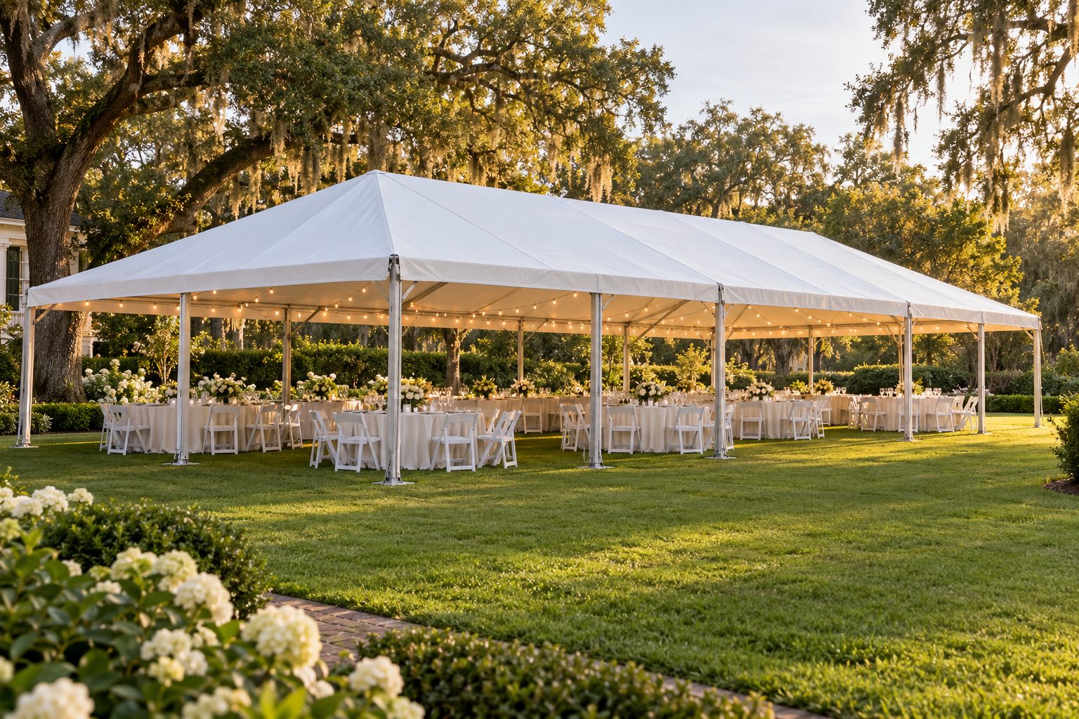 Frame tent set for a company event